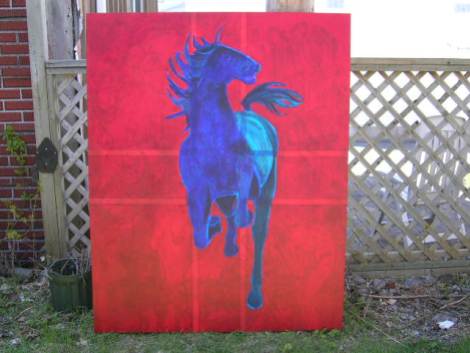 Angry Horse by Jephcott acrylic, 48x60 2500$