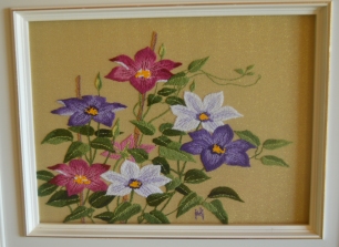 floral needlpoint framed