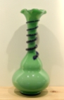 kelly green vase with deep blue snake